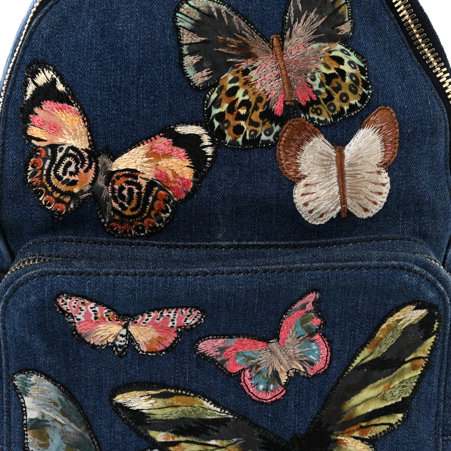 Denim Butterfly Backpack Light Denim Multicolor