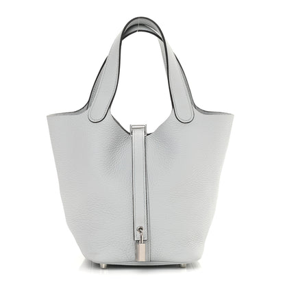 Hermes Taurillon Clemence Picotin Lock 18 PM Bleu Pale 1 of 11