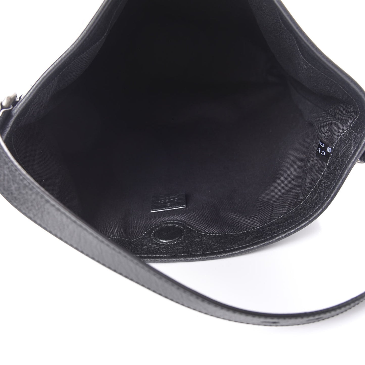 Fluffy Calfskin Morpheus Hobo Shoulder Bag Black
