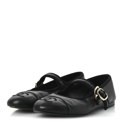 Chanel Lambskin Mary Jane Flats 36 Black 4 of 12