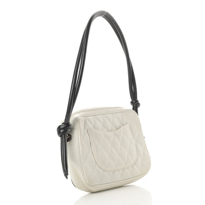Chanel Calfskin Quilted Cambon Pochette White Black 3 of 12