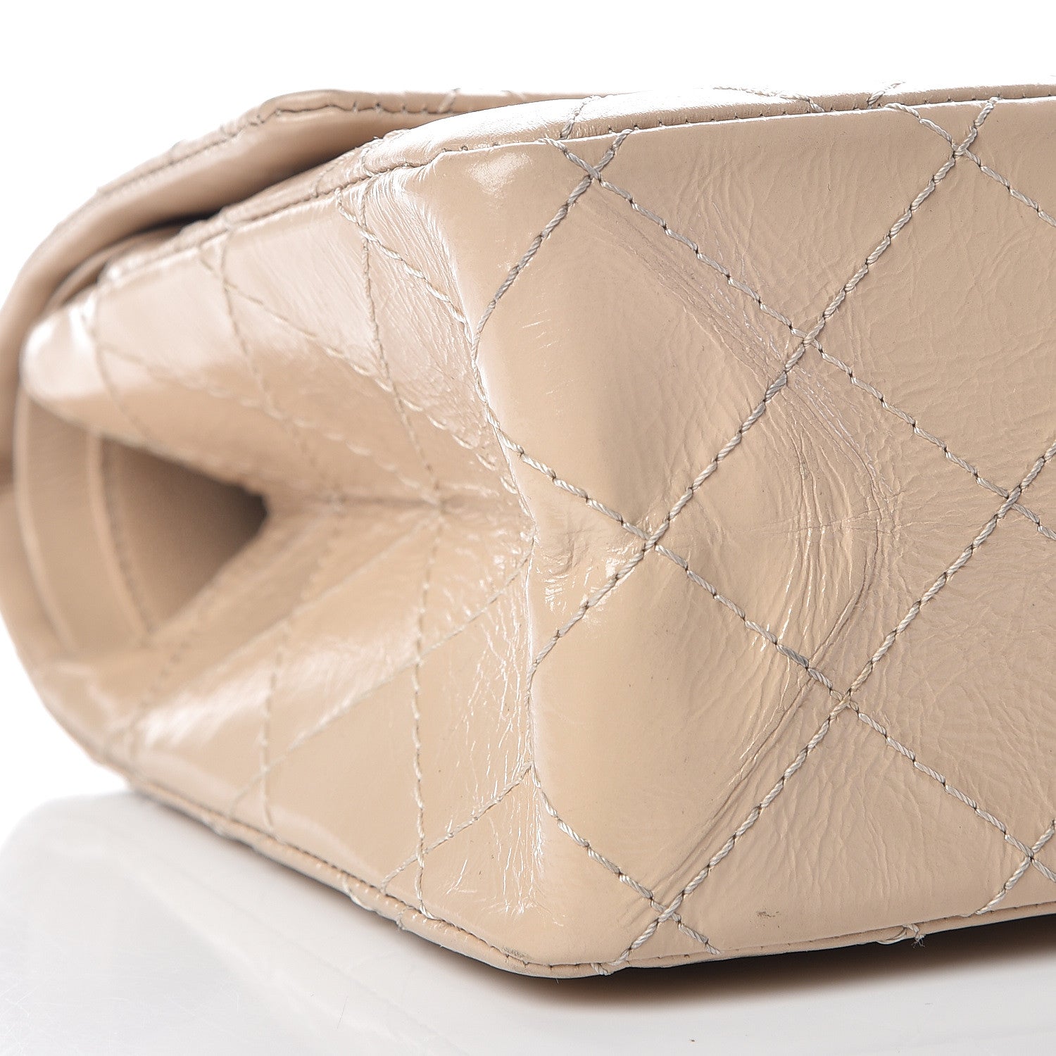 Chanel Distressed Patent Quilted 2.55 Reissue 226 Flap Beige 8 of 13