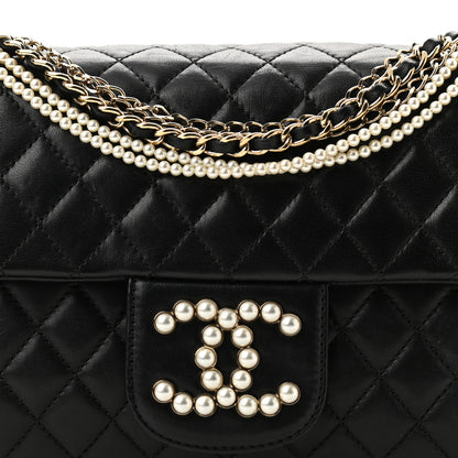 Chanel Lambskin Quilted Medium Westminster Pearl Flap Black 7 of 10