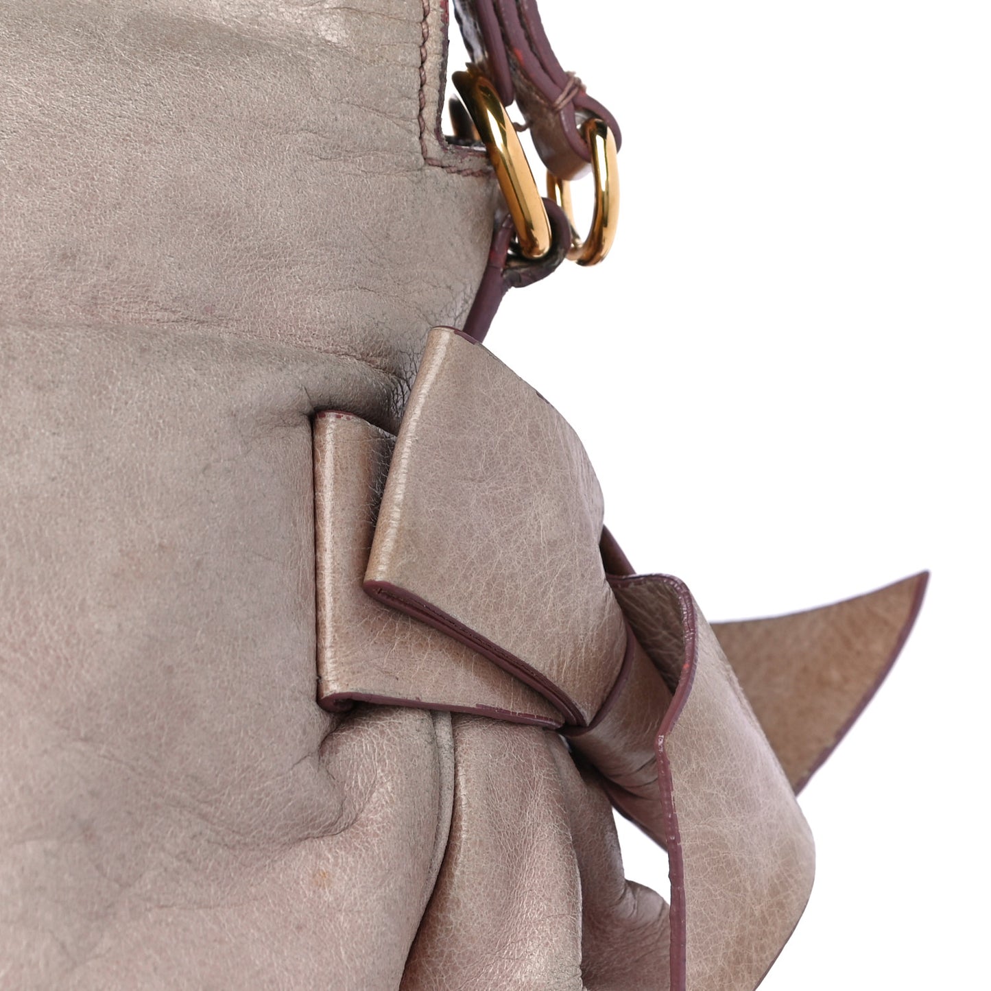 Vitello Lux Large Bow Bag Mughetto