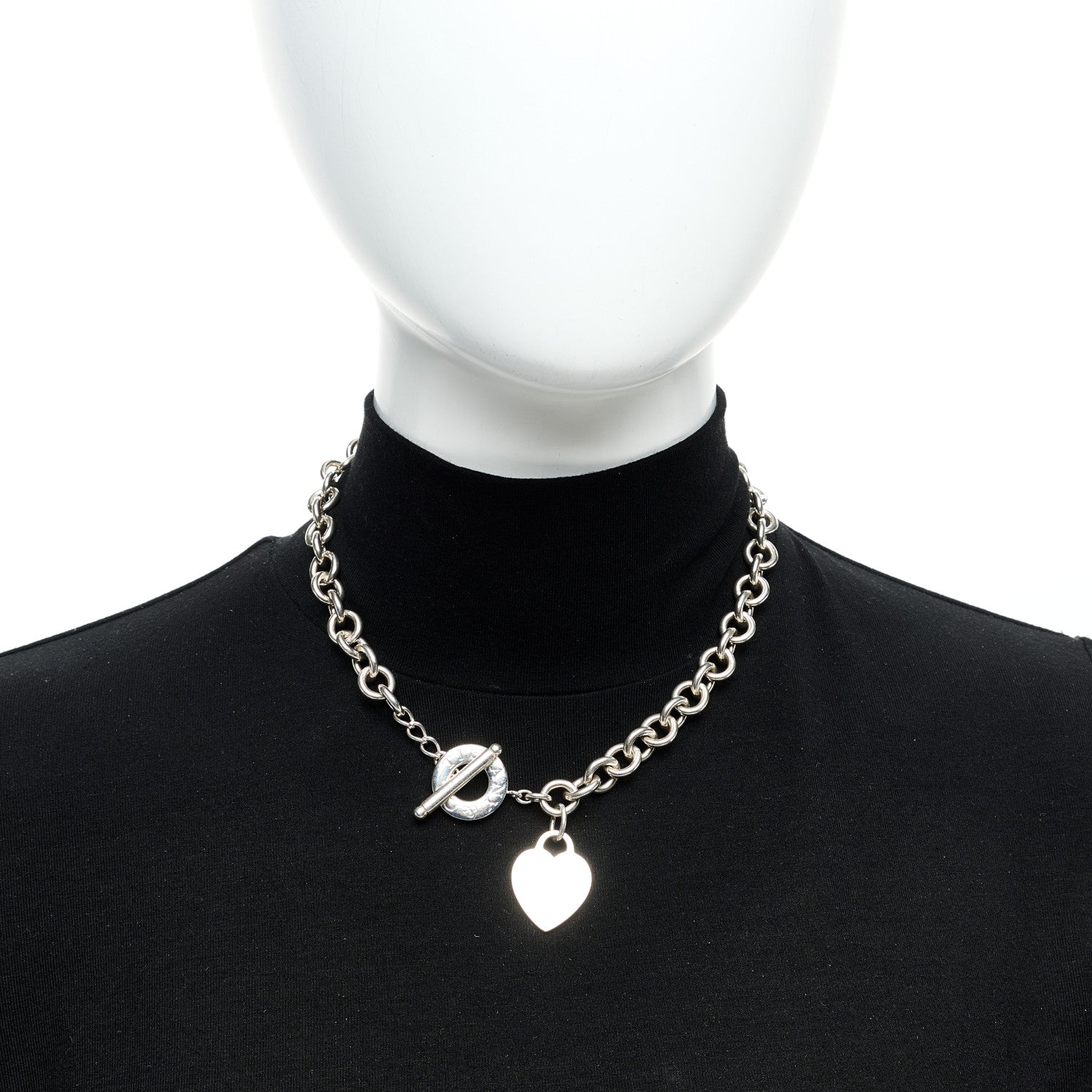 Tiffany Sterling Silver Heart Tag Toggle Necklace 2 of 4