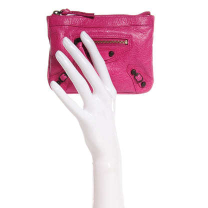Balenciaga Agneau Classic Hardware Porte-Monnaie Coin Purse Cyclamen 2 of 9