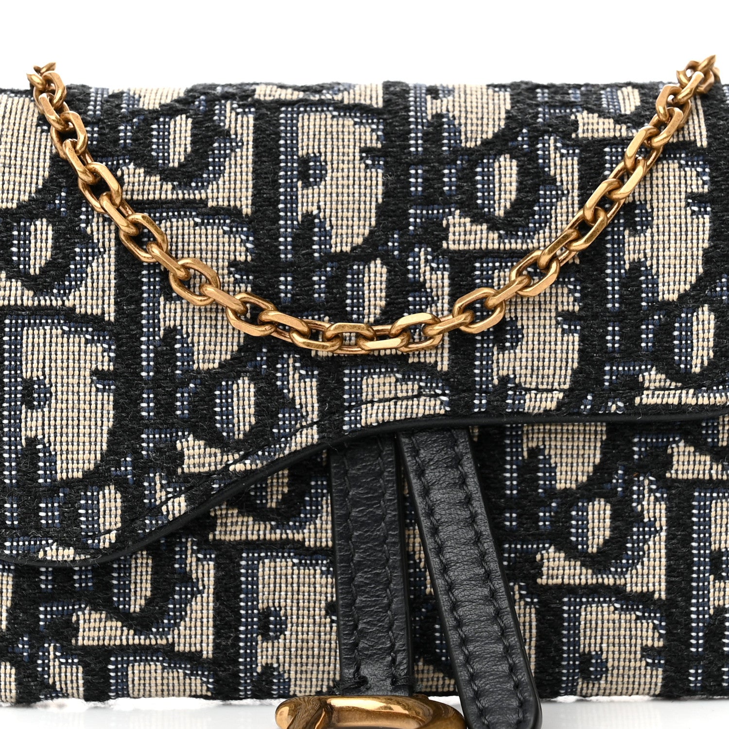 Christian Dior Oblique Nano Saddle Chain Pouch Blue 7 of 10