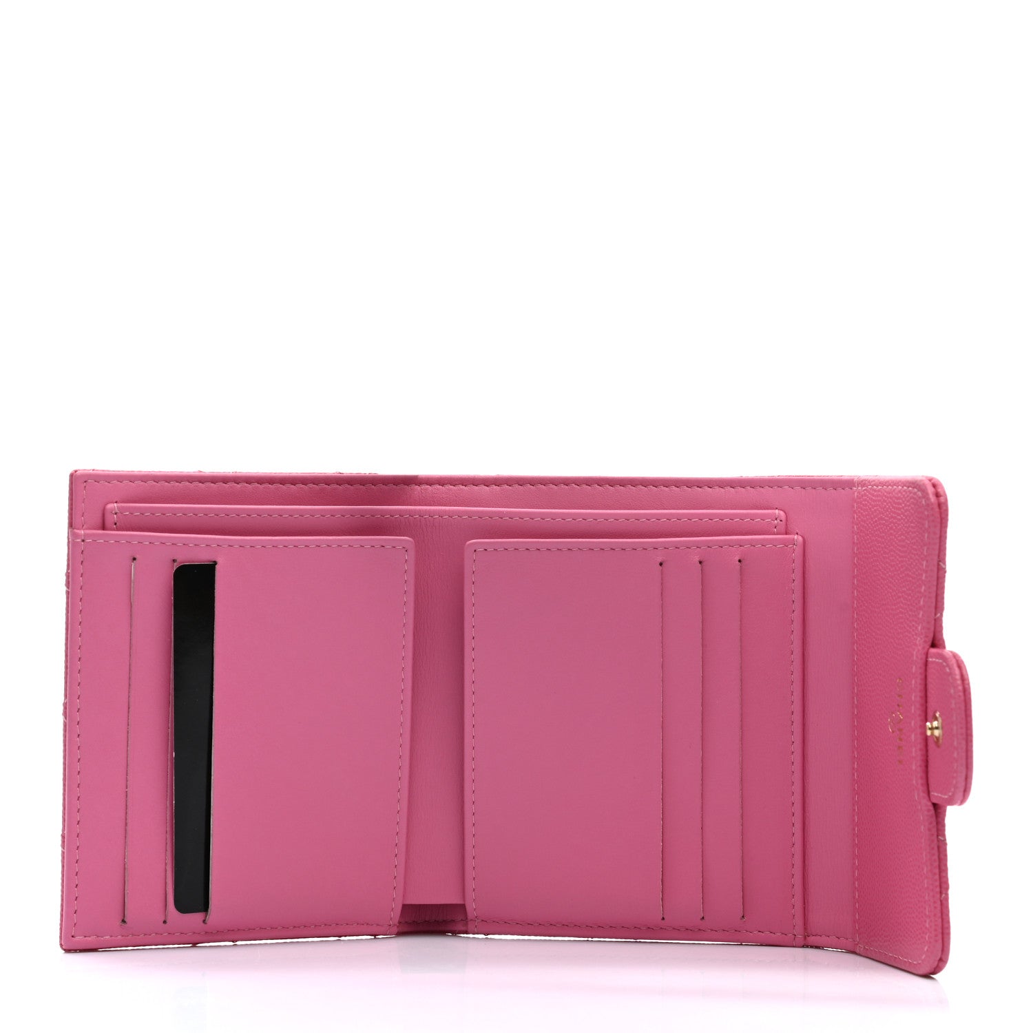 Chanel Caviar Quilted Compact Flap Wallet Pink 4 of 7
