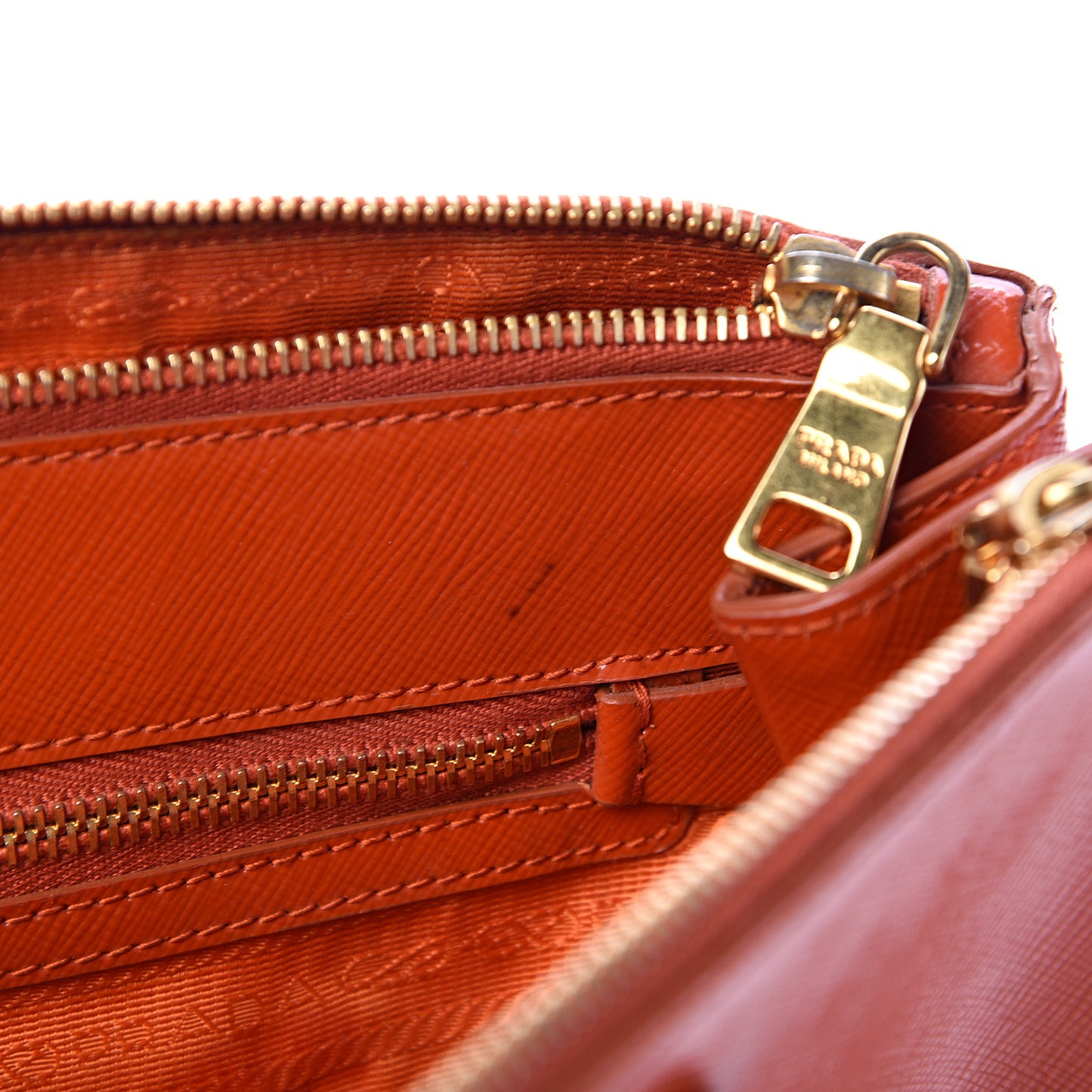 Saffiano Medium Galleria Double Zip Tote Papaya