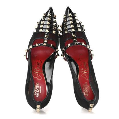 Valentino Garavani Mesh Patent Rockstud Alcove 100mm Pumps 39.5 Black 2 of 9