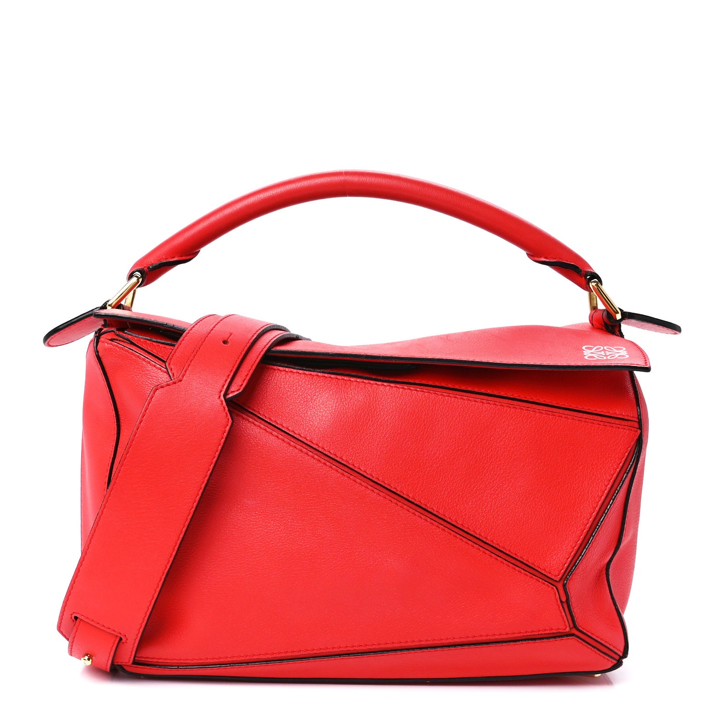 Calfskin Medium Puzzle Bag Scarlet