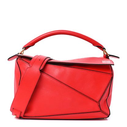 Loewe Calfskin Medium Puzzle Bag Scarlet 1 of 11