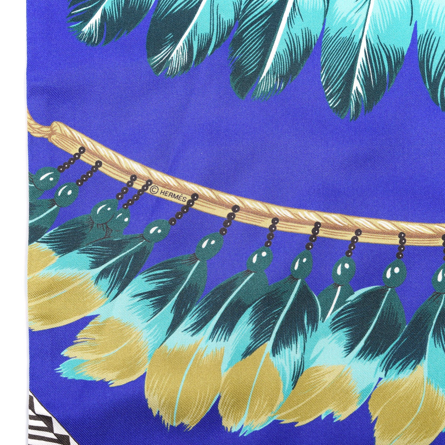 Hermes Silk Brazil Maxi Twilly Encre Turquoise Bronze 5 of 5