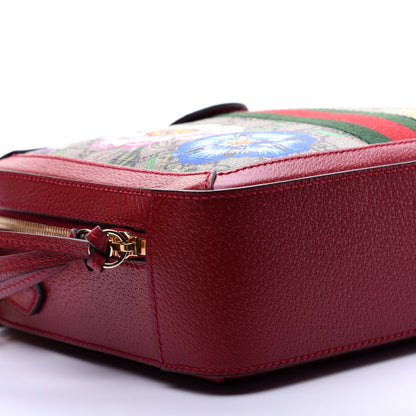 Gucci GG Supreme Monogram Flora Web Small Ophidia Top Handle Shoulder Bag Hibiscus Red 6 of 15