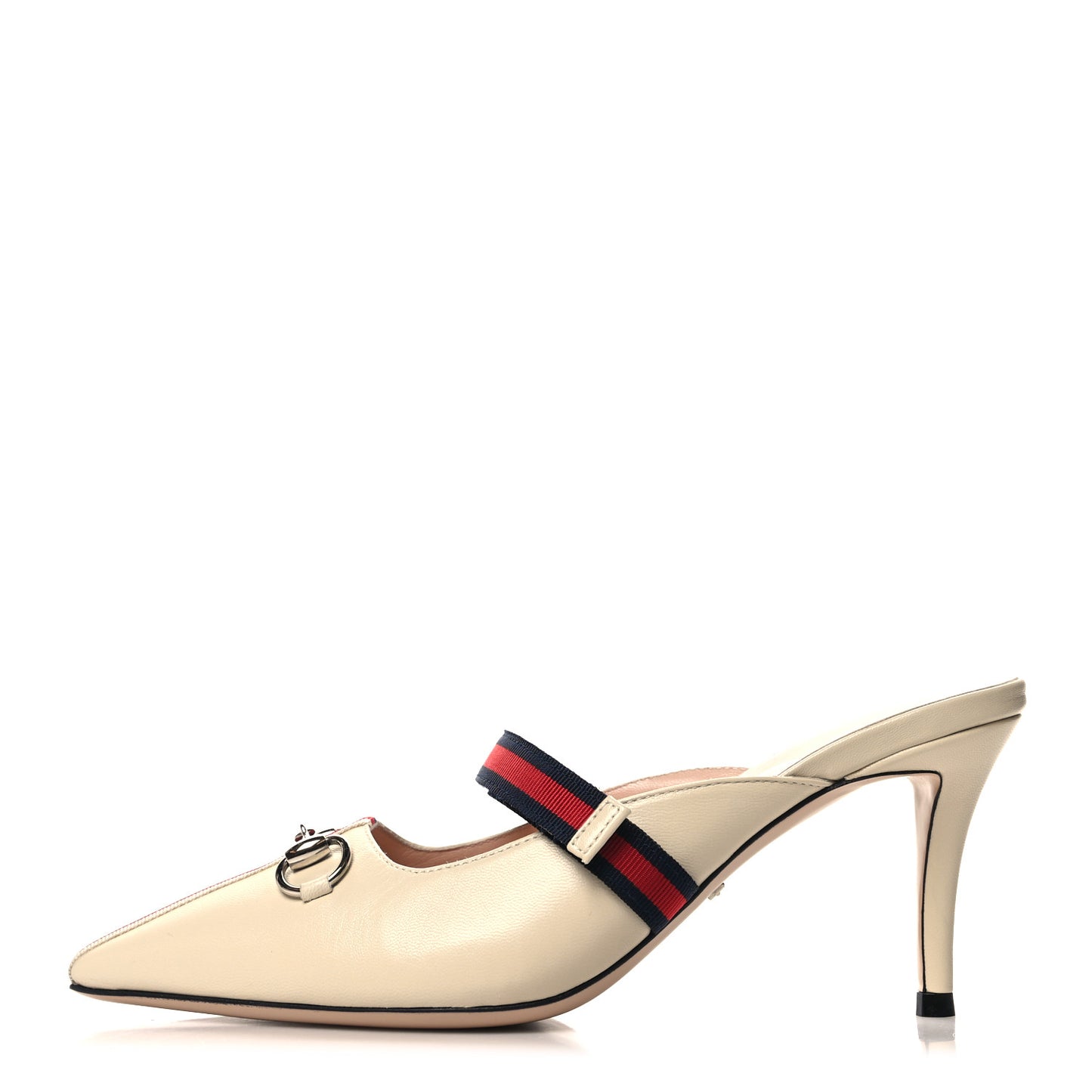 Malaga Kid Sylvie Web Cross Strap Mid-Heel Slides 36.5 Vintage White