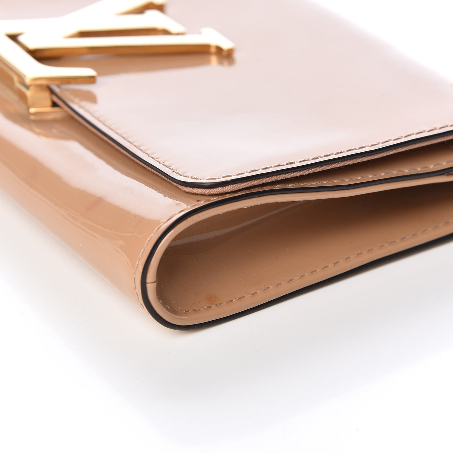 Patent Louise Clutch Nude