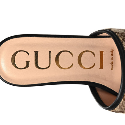 Gucci Monogram Matelasse Diagonal GG Marmont Flat Slide Sandals 36.5 Beige Ebony Black 8 of 9