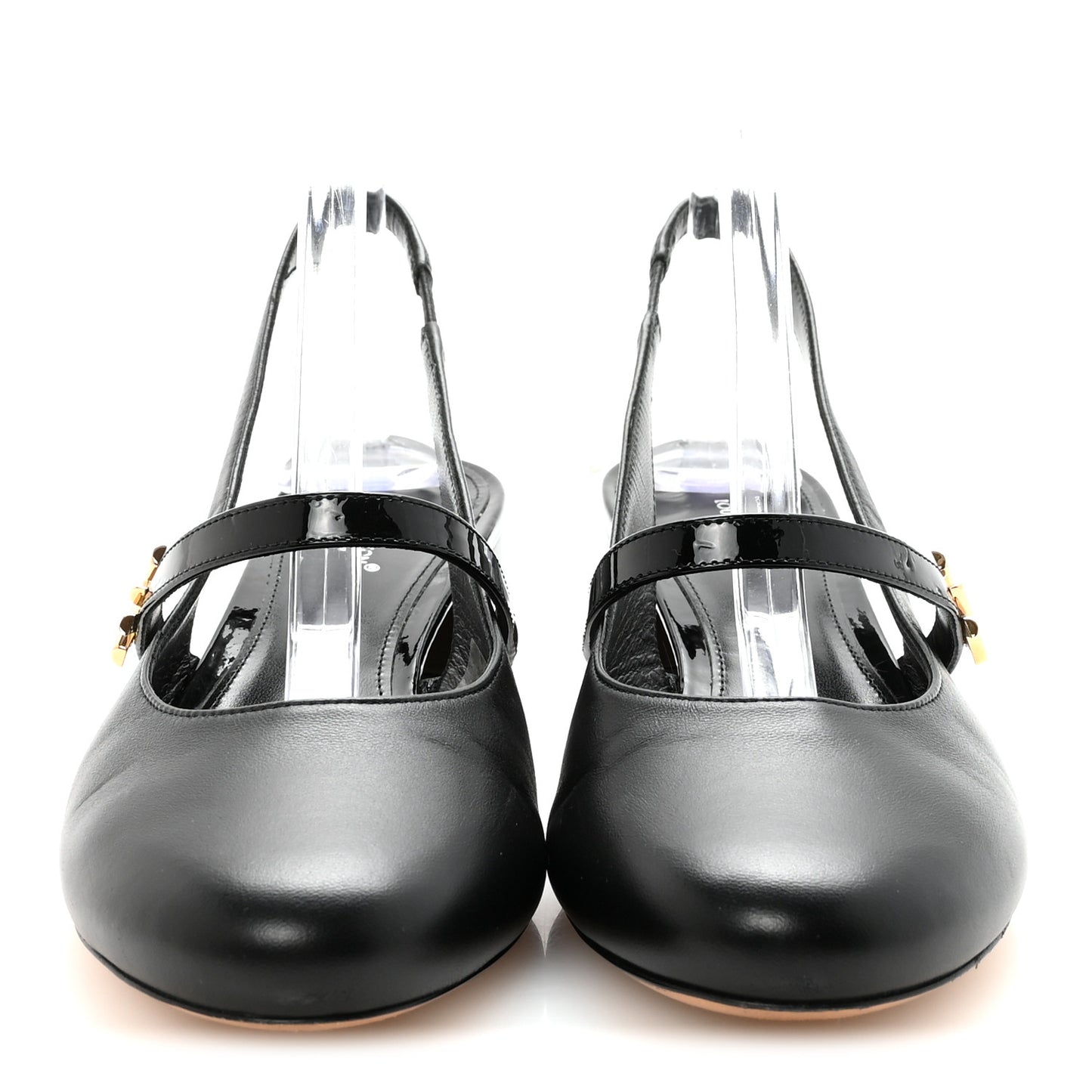 Lambskin Patent Romy Slingback Pumps 38 Black