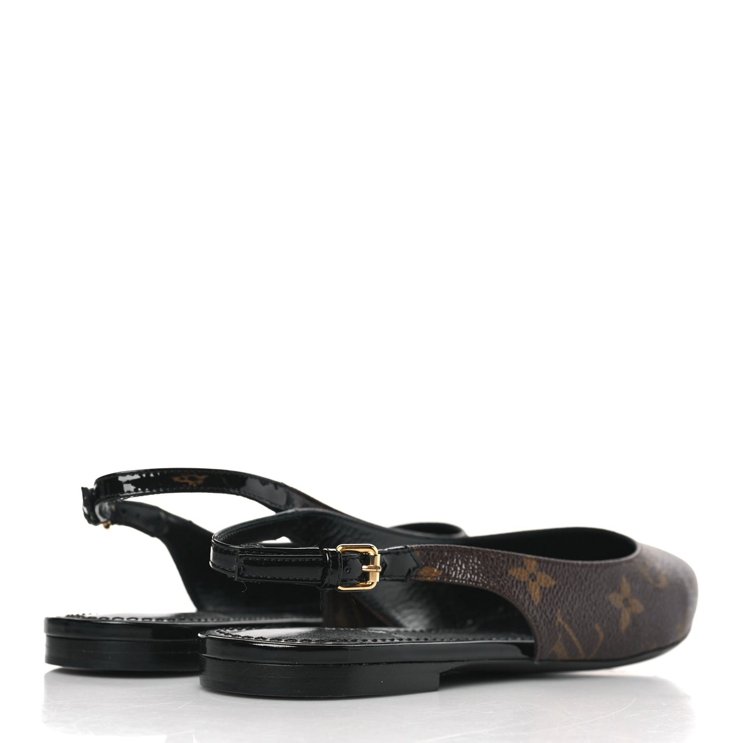 Patent Monogram Cherie Slingback Ballerina Flats 36