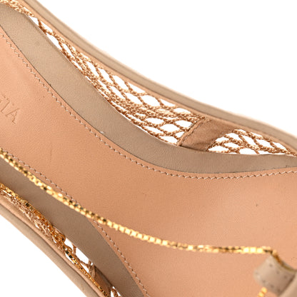 Bottega Veneta Mesh Calfskin Chain Stretch Pumps 40 Beige 9 of 12