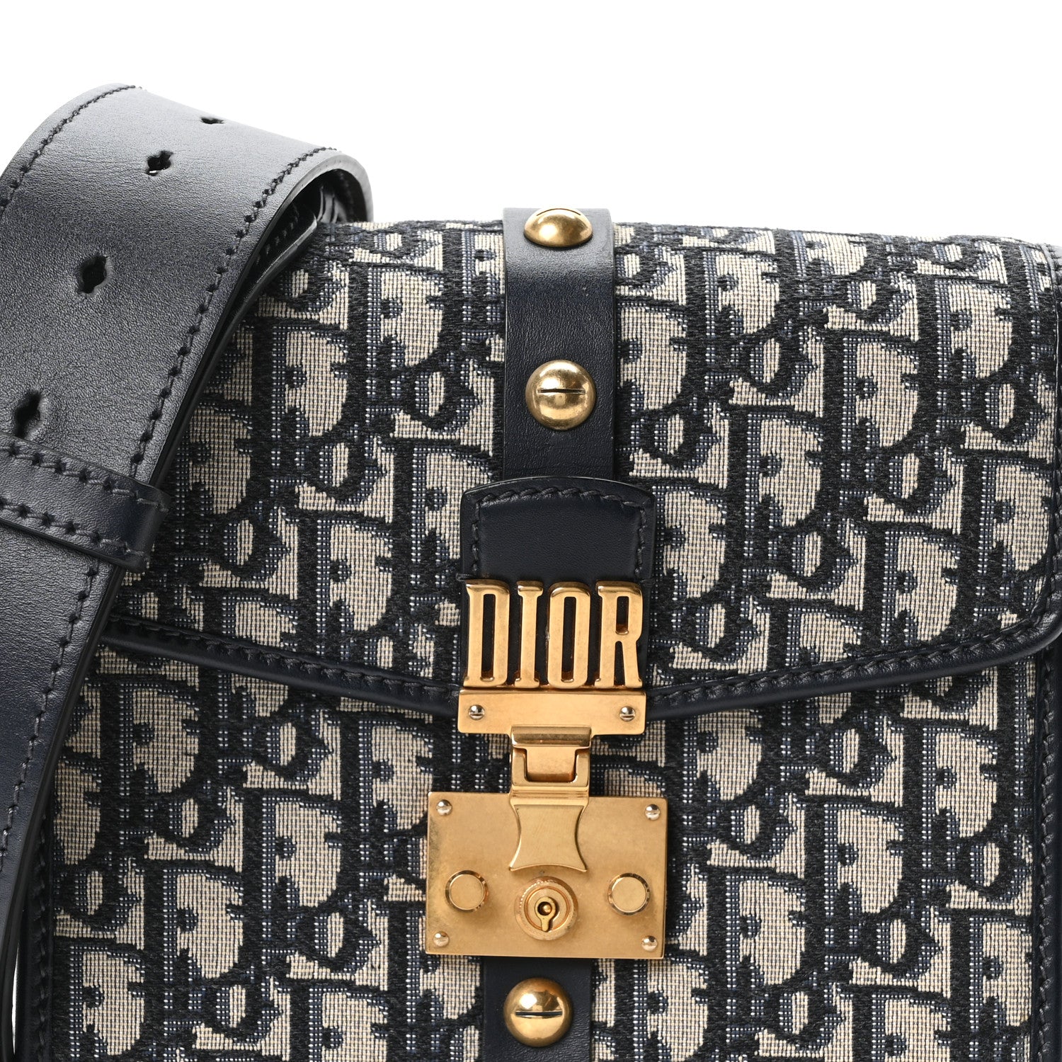 Christian Dior Oblique Square DiorAddict Flap Navy Blue 8 of 10