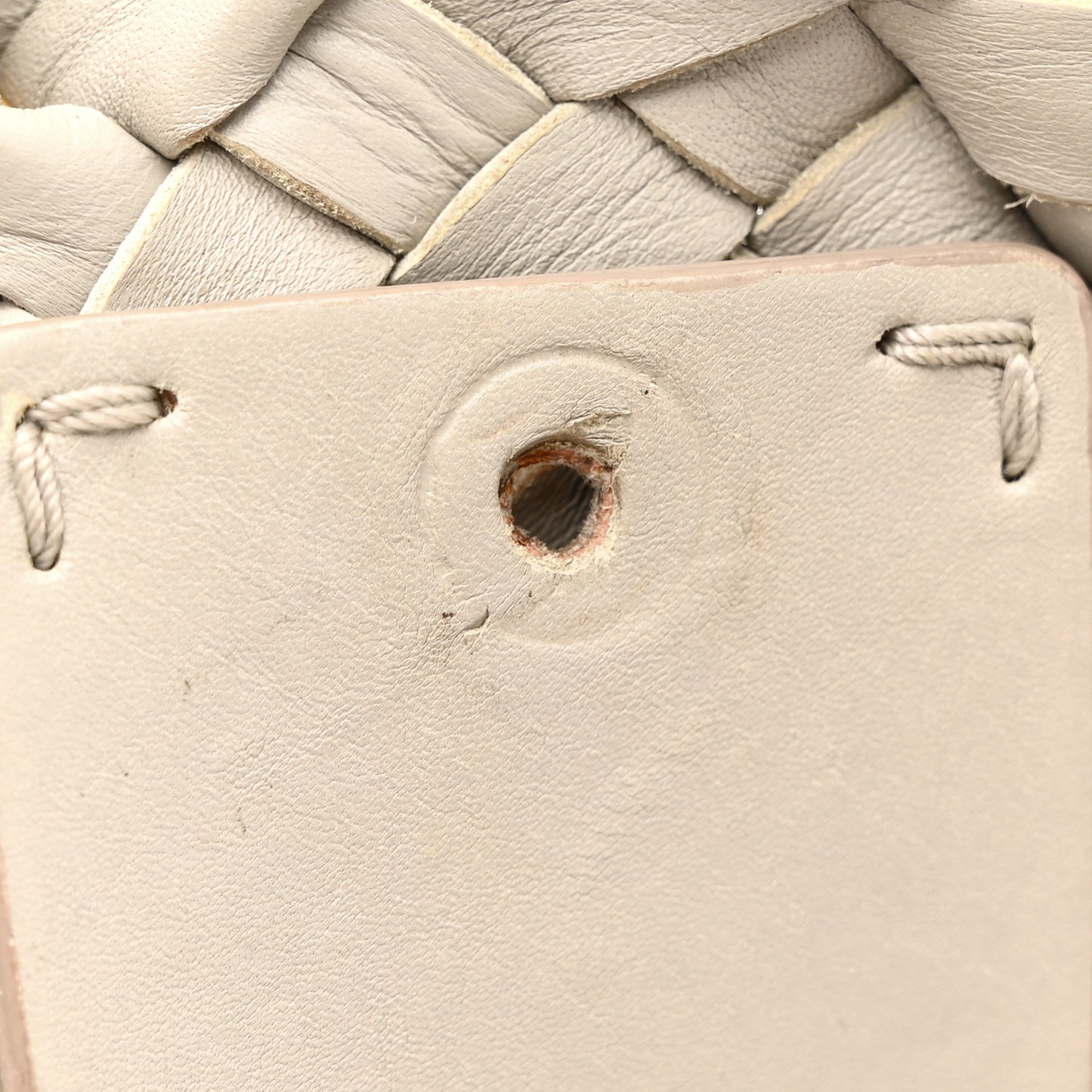 Nappa Intrecciato Small Lido Metal Rings Tote Fume