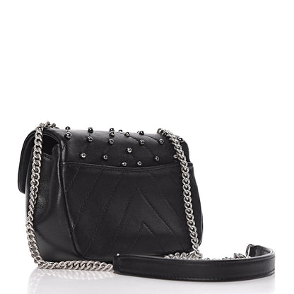 Chanel Lambskin Chevron Quilted Studded Mini Flap Black 3 of 12