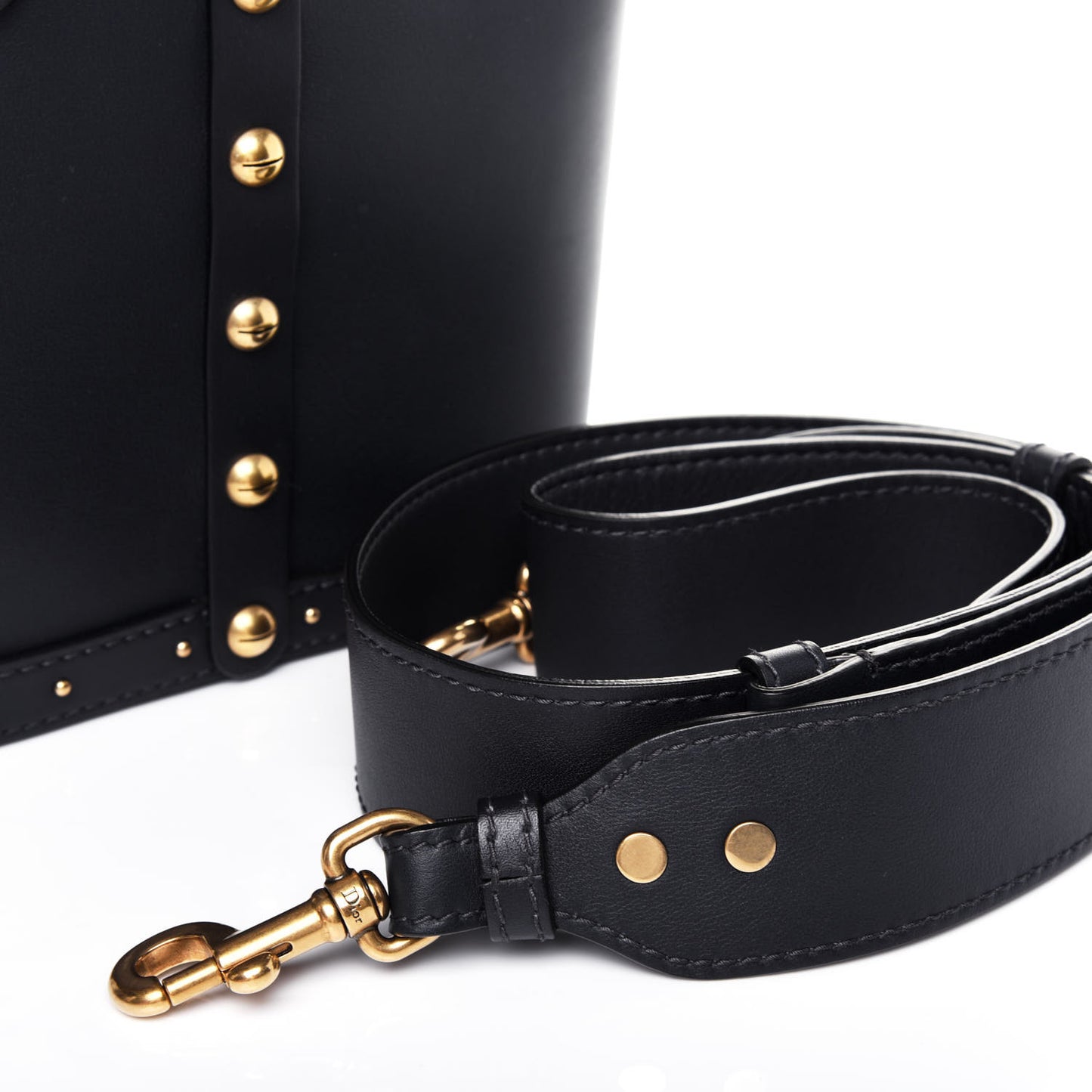 Smooth Calfskin Studded DiorAvenue Small Bag Navy