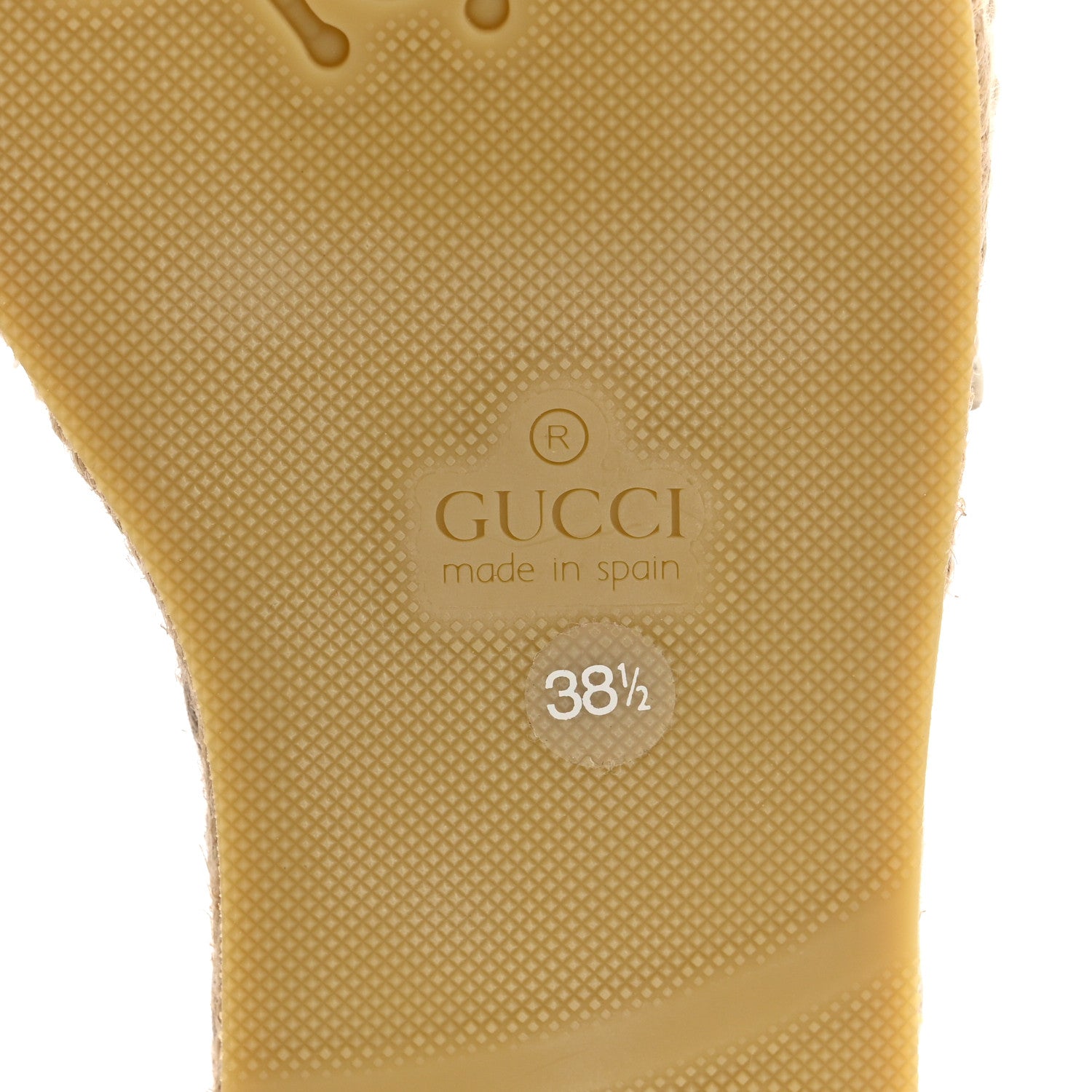 Gucci GG Raffia Monogram Ankle Wrap Platform Espadrille Wedge Sandals 38.5 Beige 7 of 10