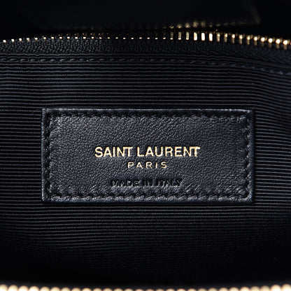 Saint Laurent Grain De Poudre Matelasse Chevron Monogram Shopping Bag Black 6 of 10