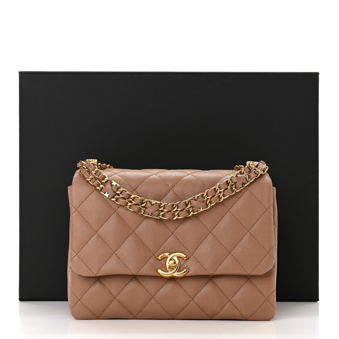 Caviar Quilted Coco First Flap Beige