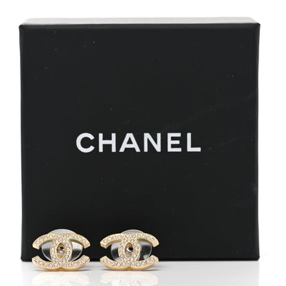 Chanel Crystal CC Earrings Gold 5 of 5