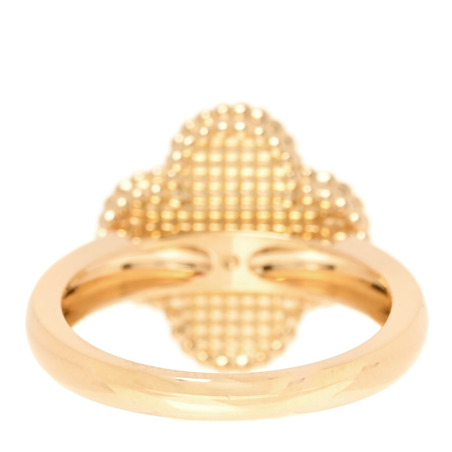 Van Cleef & Arpels 18K Yellow Gold Diamond Tiger's Eye Vintage Alhambra Ring 54 7 3 of 5
