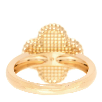 Van Cleef & Arpels 18K Yellow Gold Diamond Tiger's Eye Vintage Alhambra Ring 54 7 3 of 5