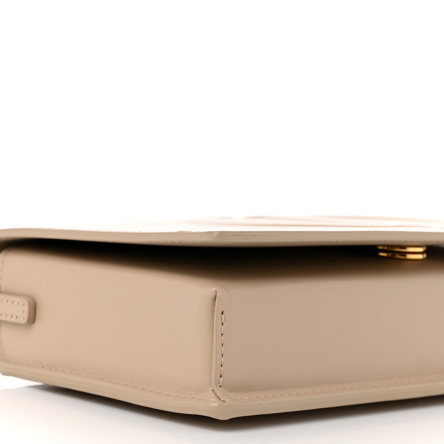 Calfskin CD Signature Clutch Caramel Beige