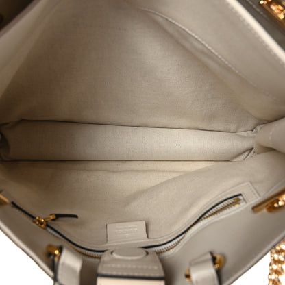 Gucci Monogram Calfskin Medium Horsebit 1955 Tote Bag Beige Mystic White 5 of 9