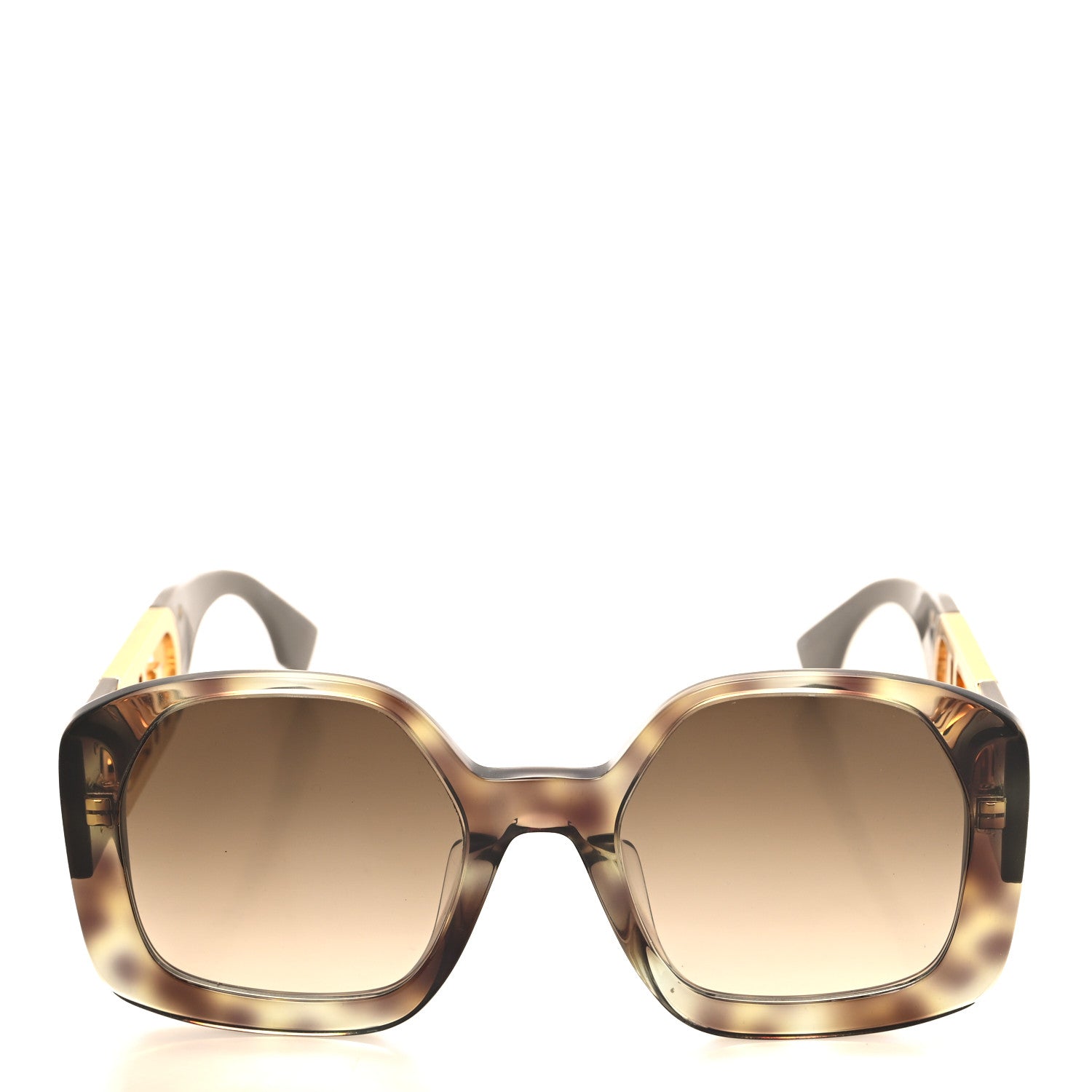 Fendi Acetate O'Lock Square Sunglasses FE40048U Tortoise 2 of 7
