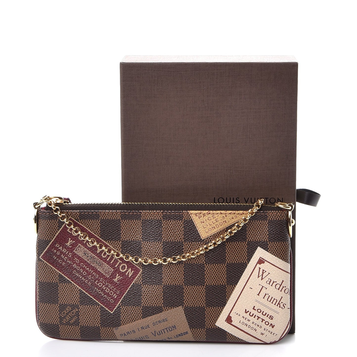 Damier Ebene Trunks Labels Pochette Milla MM