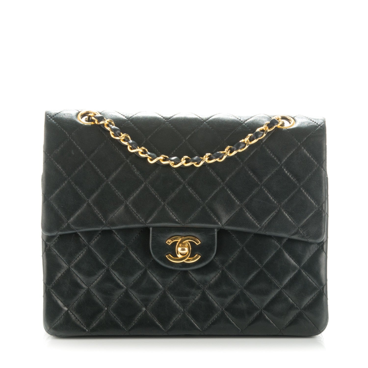 Chanel Lambskin Quilted Medium Double Flap Black 1 of 9