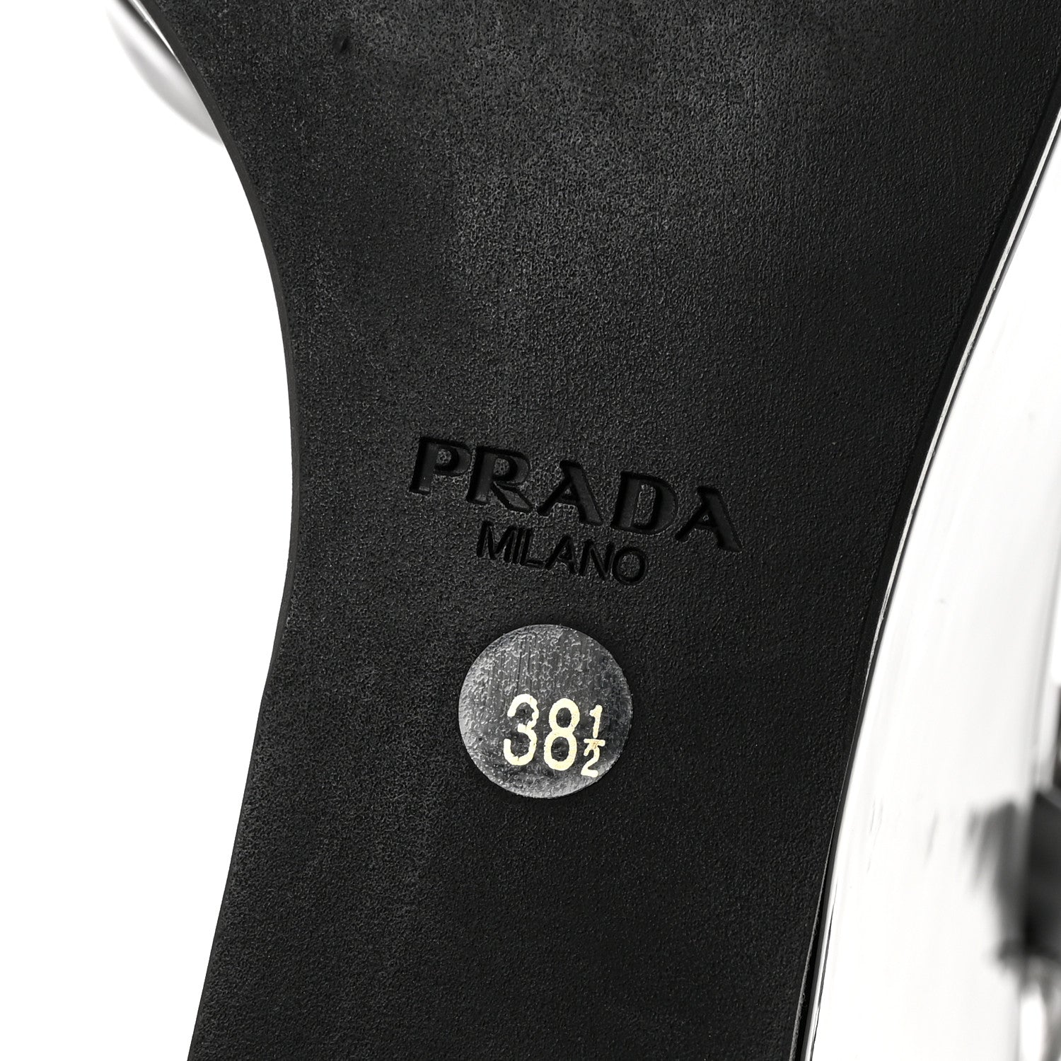 Prada Vernice Platform Wedge Sandals 38.5 Black 7 of 10