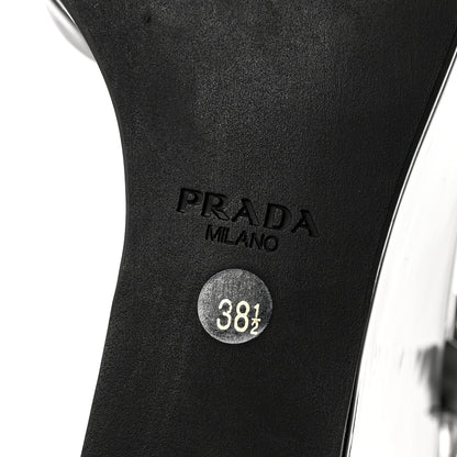 Prada Vernice Platform Wedge Sandals 38.5 Black 7 of 10