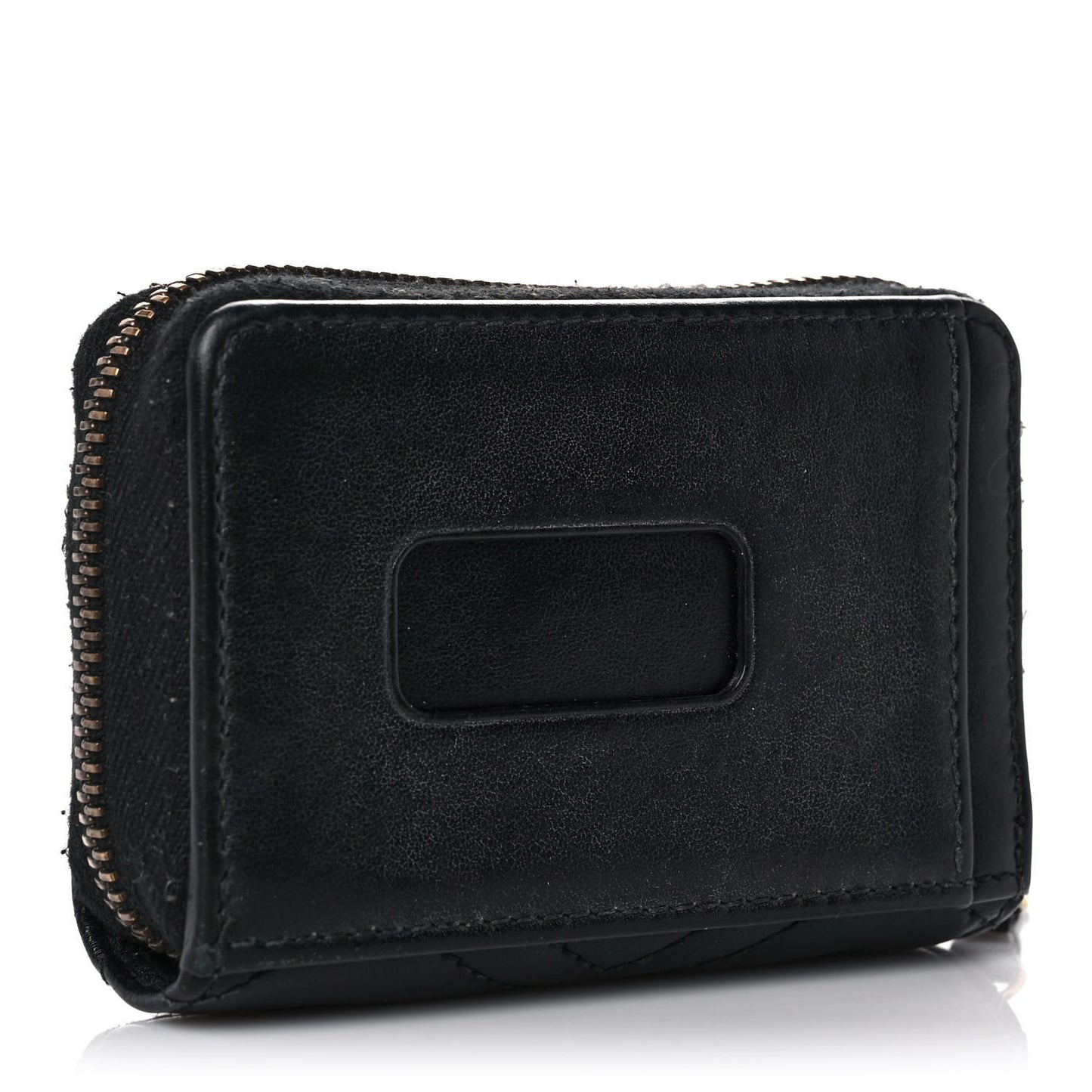 Calfskin Matelasse GG Marmont Zip Around Card Case Black