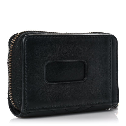 Gucci Calfskin Matelasse GG Marmont Zip Around Card Case Black 3 of 10