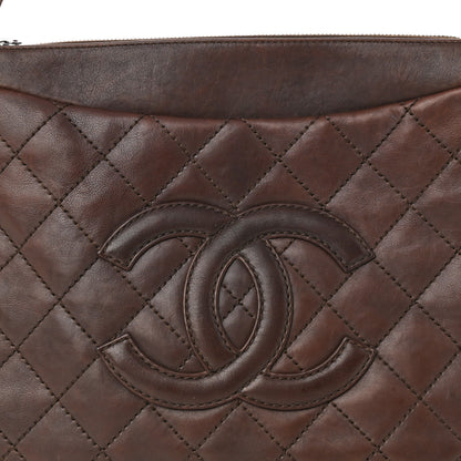 Chanel Calfskin Quilted CC Shoulder Bag Dark Brown 8 of 11