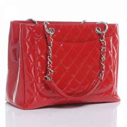Chanel Patent Grand Shopping Tote GST Red 3 of 7
