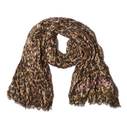 Louis Vuitton Cashmere Silk Leopard Etole Stole Disco Marron 3 of 7