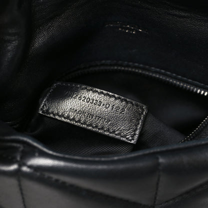 Saint Laurent Lambskin Quilted Toy Loulou Puffer Monogram Monochrome Chain Satchel Black 7 of 11