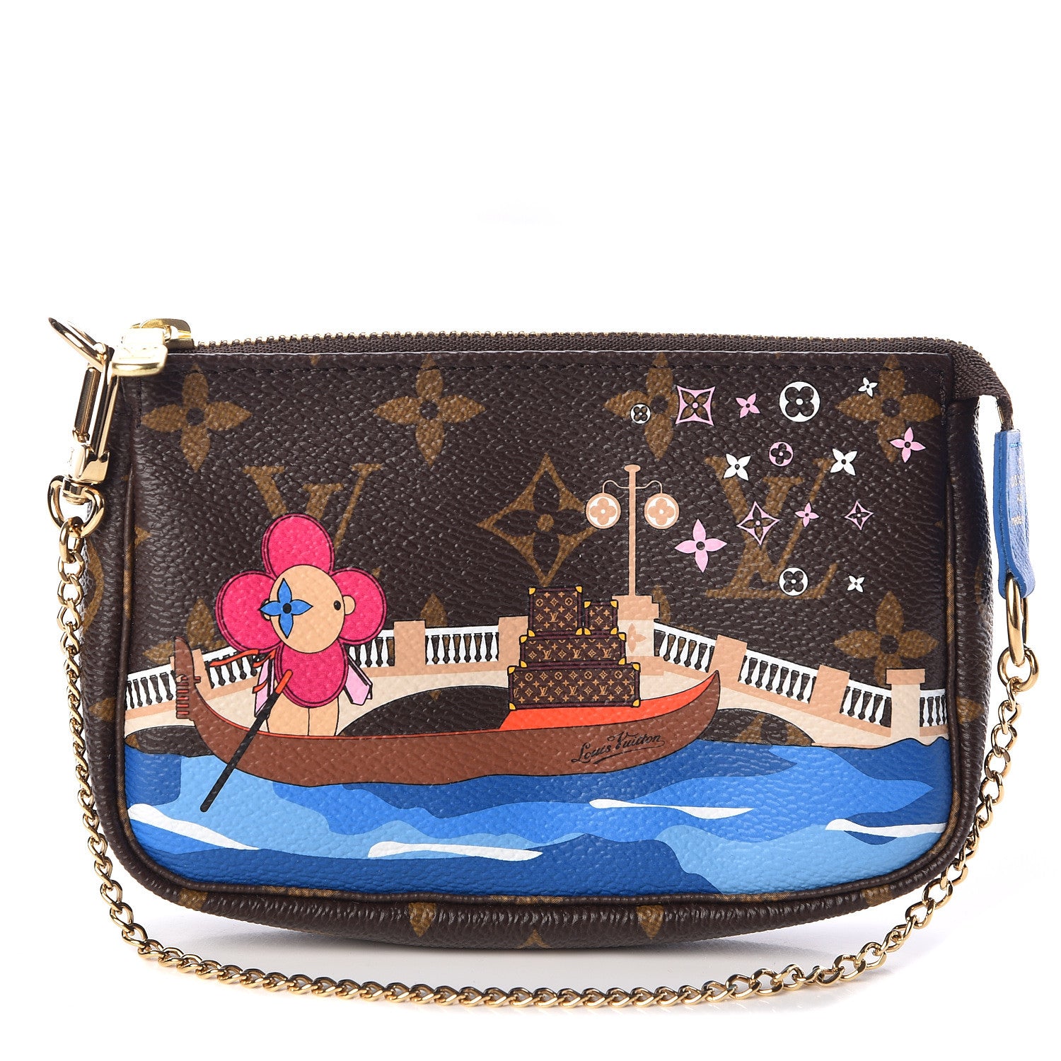 Louis Vuitton Monogram 2019 Christmas Animation Mini Venice Pochette Accessories Blue 1 of 7