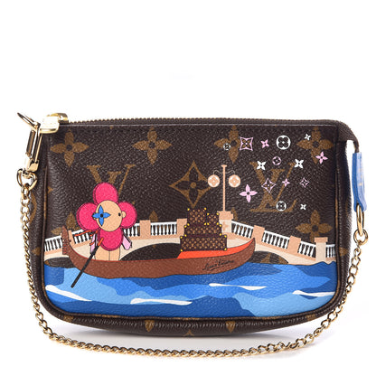 Louis Vuitton Monogram 2019 Christmas Animation Mini Venice Pochette Accessories Blue 1 of 7