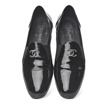 Chanel Patent CC Mocassin Loafers 40 Black 11 of 12